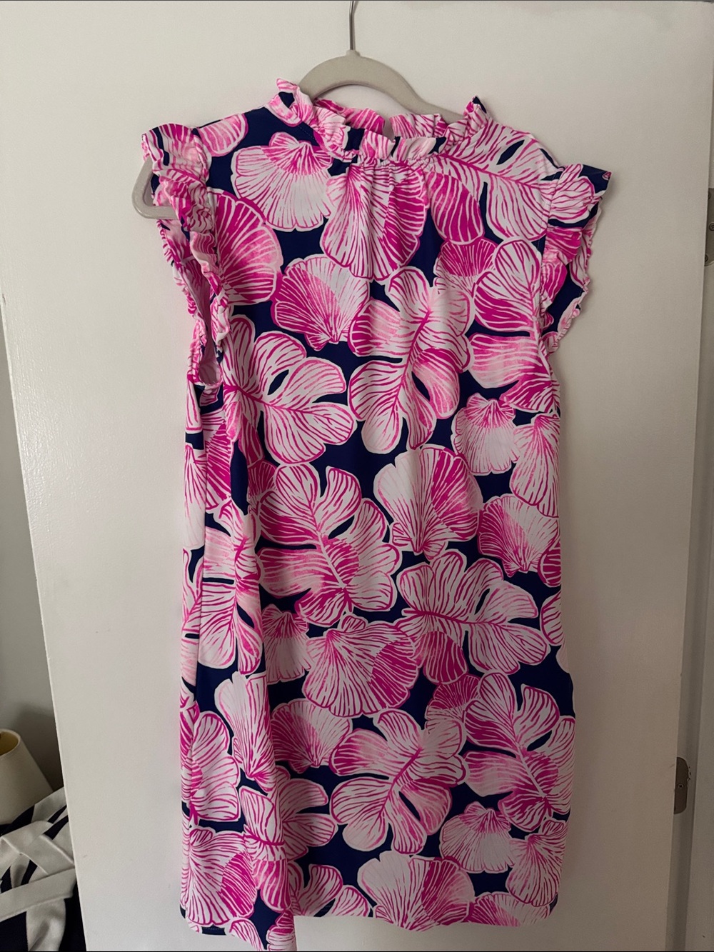 Aryeh Navy Dress with Pink Floral Print